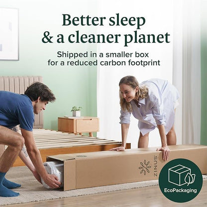 ZINUS 6 Inch Short Queen Green Tea Memory Foam Mattress [New Version], Fiberglass free, Medium Firm Feel, Zoned Pressure Relief, Certified Safe Foams & Fabric, Mattress in A Box