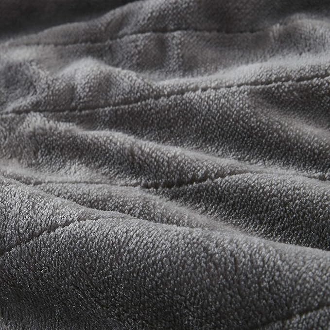 Beautyrest Wearable Electric Poncho Wrap Blanket, Ultra Soft Sherpa & Berber Fleece Heated Throw with Low EMF,UL Certified & OEKO-TEX,3 Heat Settings & 2 Hour Auto Shutoff, Gift-Ready, 50" x 64",Grey