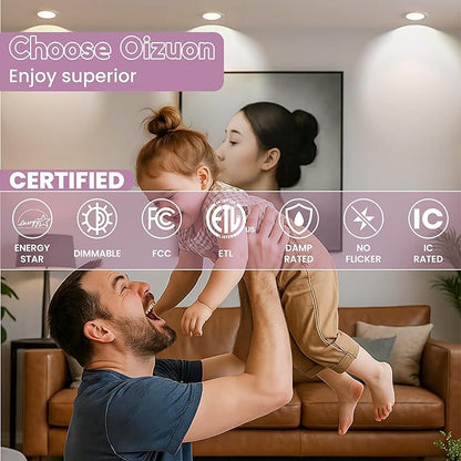 LED Recessed Lighting 6 Inch – 96 LED 5CCT 2700K–6500K Canless Wafer Downlight 16M Colors, Music Sync, Smart App & Voice Control, 1100 Lumens Dimmable RGBCW, Timer for Home & Kitchen – 6 Pack