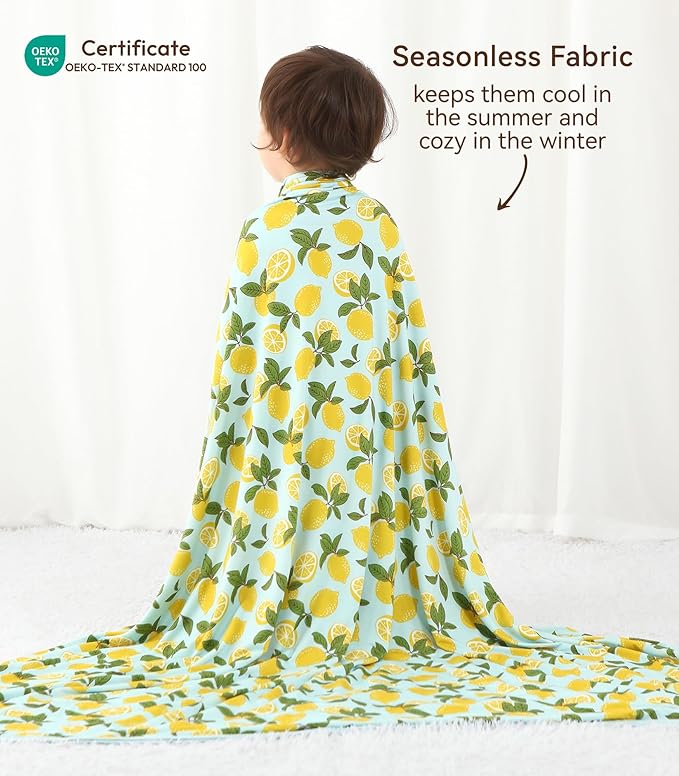 Premium Baby Blankets, Soft Viscose from Bamboo Blanket for Boys and Girls, Nursery Crib Bedding Quilt for Newborn and Toddler, Cooling for Hot Sleepers, 50'' x 50'' Lemons