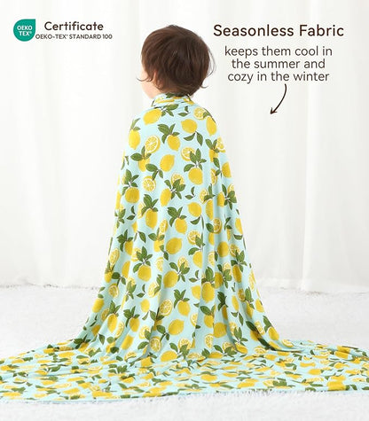 Premium Baby Blankets, Soft Viscose from Bamboo Blanket for Boys and Girls, Nursery Crib Bedding Quilt for Newborn and Toddler, Cooling for Hot Sleepers, 50'' x 50'' Lemons