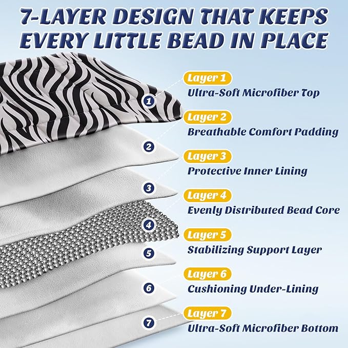 anfie Weighted Blanket Kids(36"x48" 3lbs) Weighted Blanket Cooling Blanket for Sleeping,Throw Size Breathable Blanket with Premium Glass Bead(White Zebra)