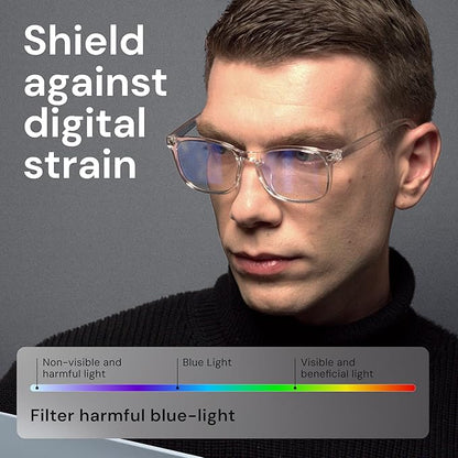 Blue Light Blocking Glasses - Fashion Square Eyeglasses, Anti UV Ray Computer Gaming Glasses Blue Blockers for Women/Men