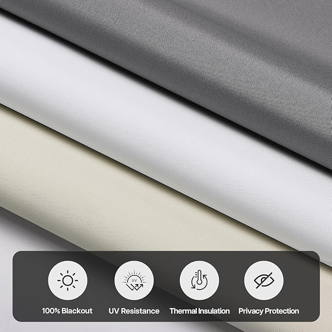 LazBlinds No Drill Blinds for Indoor Windows, Blackout Roller Shades, Cordless Window Blackout Blinds, Thermal Insulated Fabric UV Protection for Home and Office, 35" W x 72" H, Black