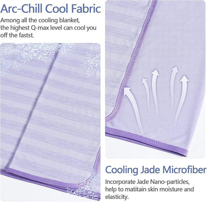 Guohaoi Cooling Blankets for Hot Sleepers,Arc-Chill Q-Max >0.5 Cool Fiber,100% Oeko-Tex Certified,Twin Full Size Lightweight Summer Cool Blanket for Travel/Outdoor Ultra Cold Breathable,60''x90''