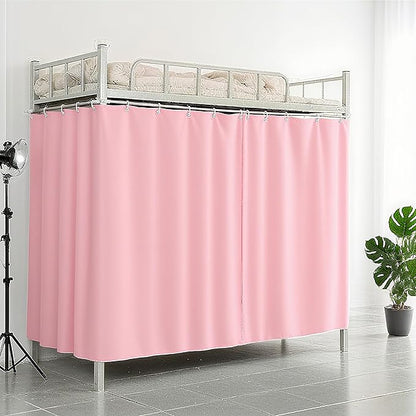 Thickened Bed Curtain Blackout Dorm Sleep Cloth Bed Canopy Bunk Bed Curtains for Bottom Pink 2PCS