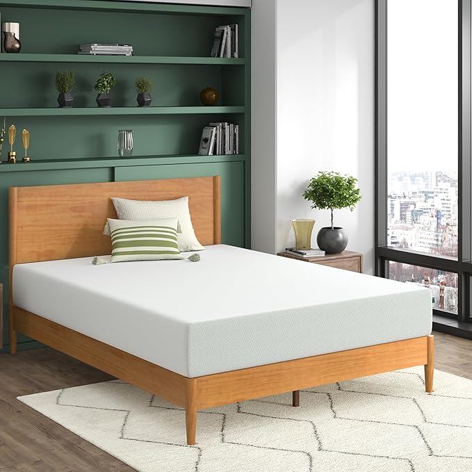 Zinus 10 Inch Green Tea Memory Foam Mattress/CertiPUR-US Certified/Bed-in-a-Box/Pressure Relieving, White, King