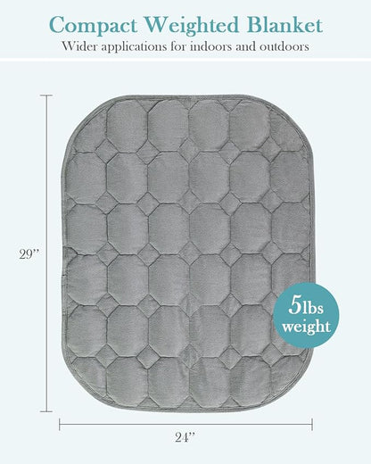 Topblan Weighted Lap Blanket 5lbs for Adults, Small Weighted Blanket Throw for Napping, Relaxation, Calming and Travel, Skin Friendly & Machine Washable for All-Season Sleeping