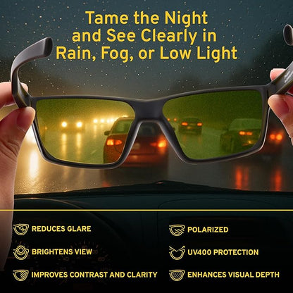 Titan Gaming Glasses, Blue Light Blocking, Night Driving Glasses for Men, Computer Protection Christmas Gift for Gamers