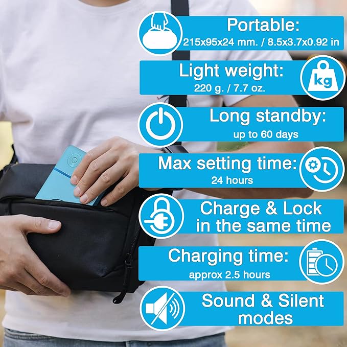Cellphone Lock Box - Timer Locked Box for Self-Discipline, Portable Time Phone Safe Lock for iPhone and Android Mobile Phones, Lockbox for Cell Phones to Reduce Screen Time (Blue)