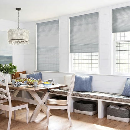LazBlinds Cordless Cellular Shades, No Tools No Drill Light Filtering Honeycomb Shades Pleated Blinds for Windows, 33'' W x 64'' H, Dark Grey
