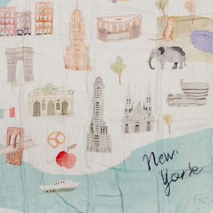 Loulou Lollipop Soft Baby Swaddle Blanket Muslin Wrap Receiving Blanket for Newborn to Toddler Girl and Boy, Large 47” by 47” - City - NYC…