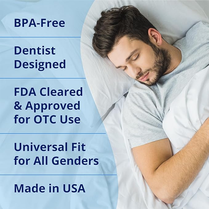 ZQuiet, Anti-Snoring Mouthpiece, Starter Pack with 2 Sizes, Living Hinge & Open Front Design for Comfort & Easy Breathing, Blue