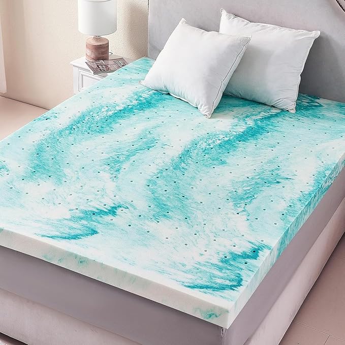 2 inch Memory Foam Mattress Topper Twin Size Bed, Gel Infused Memory Foam Mattress Pad for Back Pain Relief, 38x75 Inches