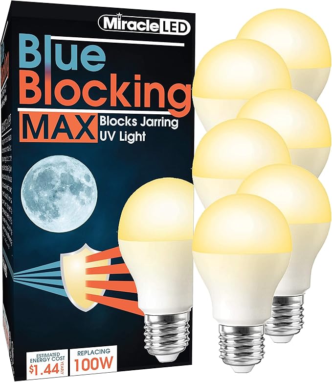 MiracleLED 604673 MAX 6-Pack Blue Blocking LED Bulb, 100W Replacement