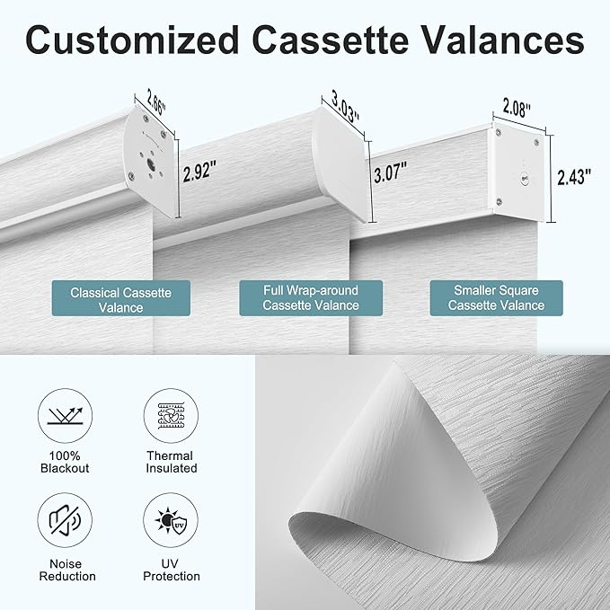 BERISSA Motorized Blinds with Remote,Blackout Smart Roller Shades with App,Voice Control,Jacquard Fabric,Thermal Insulated Automatic Blinds,Electric Shades with USB/Solar Pannel.Maze White