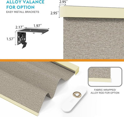 Motorized Blinds with Remote, 100% Blackout Smart Blind Roller Shades Compatible with Alexa Homekit, Automatic Electric Shades for Windows Customized Size（Elegant-Khaki）