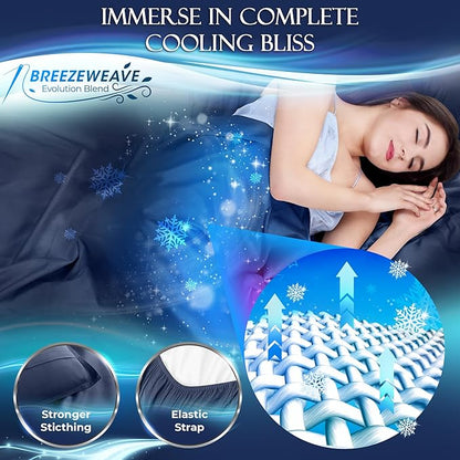 DECOLURE Cooling Sheets Queen Set 4pcs - Luxurious & Ultra-Soft Cooling Bed Sheets Queen Size for Hot Sleepers - Comfortable Bamboo Viscose Microfiber Queen Bed Sheets Set Cooling (Navy)