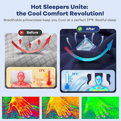 DONAMA Cervical Neck Pillow for Pain Relief, Orthopedic Contour Neck Pillow with Memory Foam Ergonomic Pillows with Dual Heights for Back, Stomach and Side Sleepers (Dark Blue)