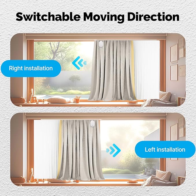 Automatic Curtain Opener, easy to install，with Remote Smart Curtain ，Bluetooth Curtain Robot with App, Voice, Rails Compatible with Alexa, Google Home, Tuya, Smart Life APP (ZigBee Gateway)