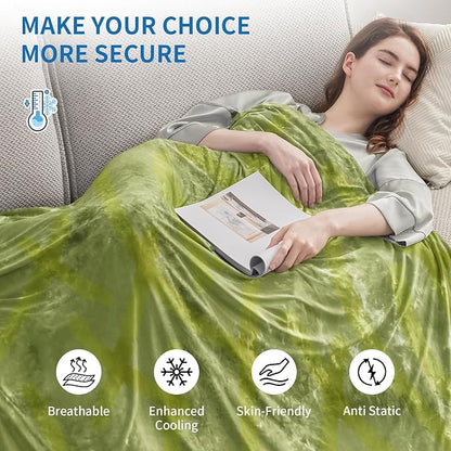 Guohaoi Cooling Blanket (90"x90"Queen Size) for Hot Sleepers and Night Sweats,Decortive Tie Dye,Arc-Chill Q-Max >0.5Cool Fiber,Ultra Cold Breathable,Comfortable,Keep Cool,Hypo-Allergenic,All-Season