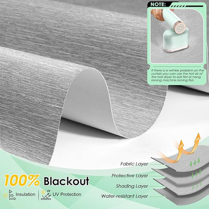 Electric Blinds with Remote for Windows Smart Motorized Blackout Blinds Custom Remote Roller Shades Cordless Automated Blind Compatible with Alexa Google Tuya (Grey-Custom,Custom Size)