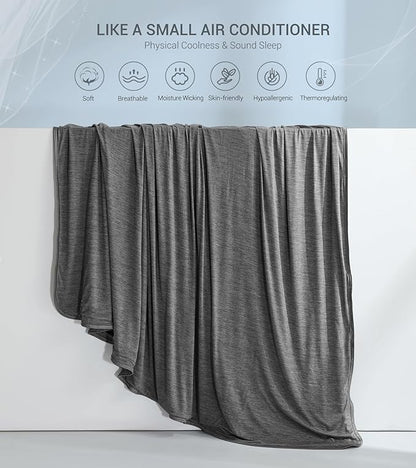 Marchpower Cooling Blanket for Hot Sleepers King Size, Arc-Chill Cooling Blanket with Double-Sided Design, Japanese Cooling Fiber Absorbs Body Heat, Lightweight Soft Cold Blankets for Sleeping Summer