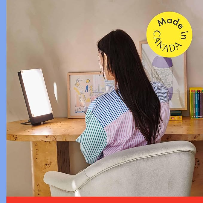 Northern Light Technologies Travelite Light Therapy Lamp | 10,000 LUX Sunlight Simulation | Boost Mood, Improve Sleep, Enhance Energy & Focus | UV-Free Bright Light for Wellness & Winter Blues, Black