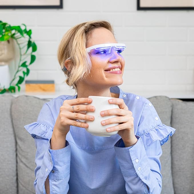Premium Blue Light Therapy Glasses | Sleep Better, Boost Energy, Improve Mood | Portable Light Therapy Lamp | Circadian Rhythm Disruptions Linked to Sleep Problems, Winter Blues, Low Energy