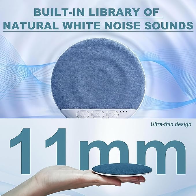 Pillow Speaker for Sleeping Bluetooth, Sleep Speaker Under Pillow with White Noise Timer, Mini Wireless Pillow Speaker with Stereo Sound for Side Sleepers (Blue)