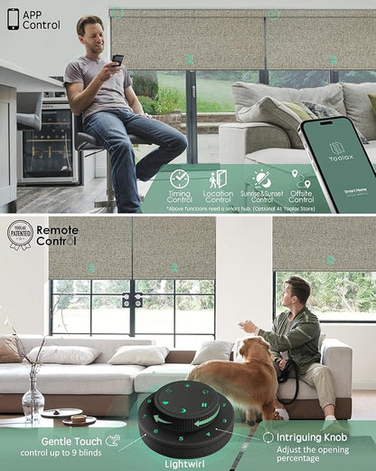 Yoolax Motorized Blinds with Remote, Smart Blinds for Windows Blackout Automatic Shades Compatible with Alexa Remote Control Roller Window Shades with Valance, Custom Size (V-Caramel Gold)