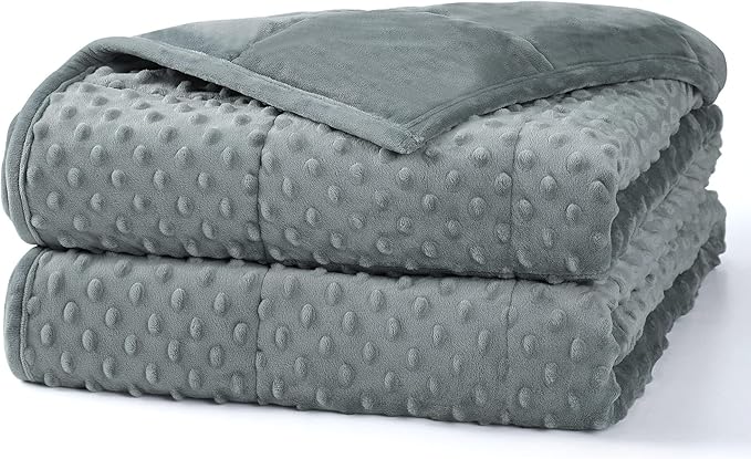 Alomidds Weighted Blanket (60"x80",20lbs Queen Size - Grey), Weighted Blankets for Adults, Breathable Soft and Comfort Minky, Heavy Blanket Microfiber Material with Glass Beads
