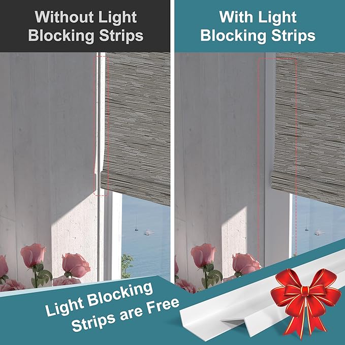 Motorized Blinds with Remote,Blackout Smart Roller Shades with App,Voice Control,Jacquard Fabric,Thermal Insulated Automatic Blinds,Electric Shades with USB/Solar Pannel.Maze Brown