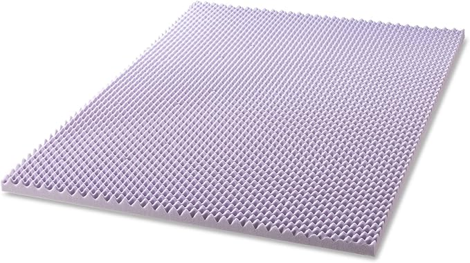 Best Price Mattress 2 Inch Egg Crate Memory Foam Mattress Topper with Soothing Lavender Infusion, CertiPUR-US Certified, Dorm Essentials, Twin