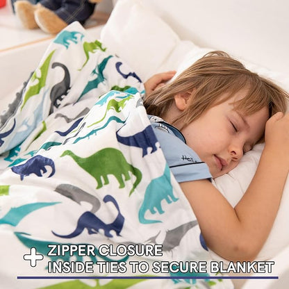 YnM Duvet Cover for Weighted Blankets (Dinosaur, 41''x60'')