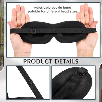 Bonuci 12 Pack Sleep Mask Blackout 3D Eye Mask for Ultralight Sleeping Night Blindfold Eye Covers with Adjustable Strap for Men Women Travel Gift Back and Side Sleeper(Purple, Black, Blue)