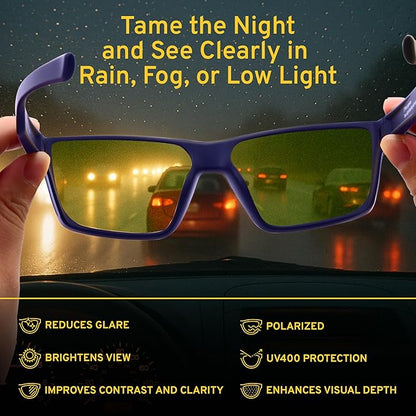 Titan Gaming Glasses, Blue Light Blocking, Night Driving Glasses for Men, Computer Protection Christmas Gift for Gamers