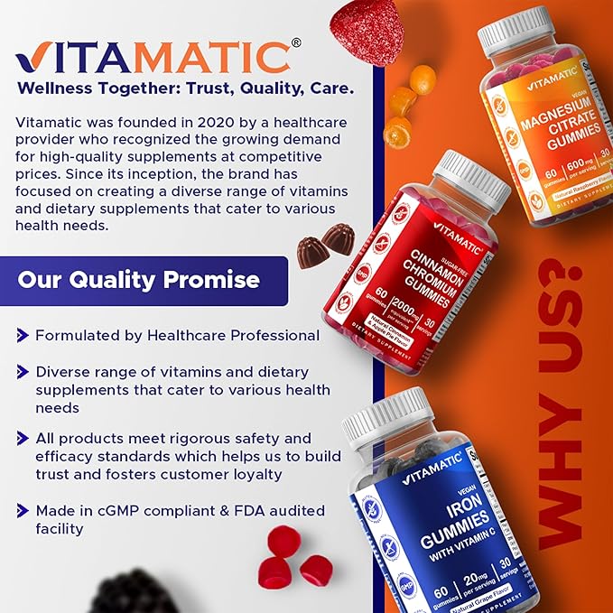 Vitamatic Melatonin 20mg Gummies for Adults, 30 Servings - 60 Count - Non-Habit Forming Supplement