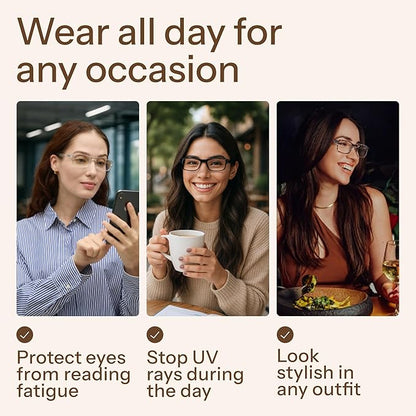 Gaoye 2.25 Professional Reading Glasses for All Day - Computer Readers with Blue Light Protection - Value Pack