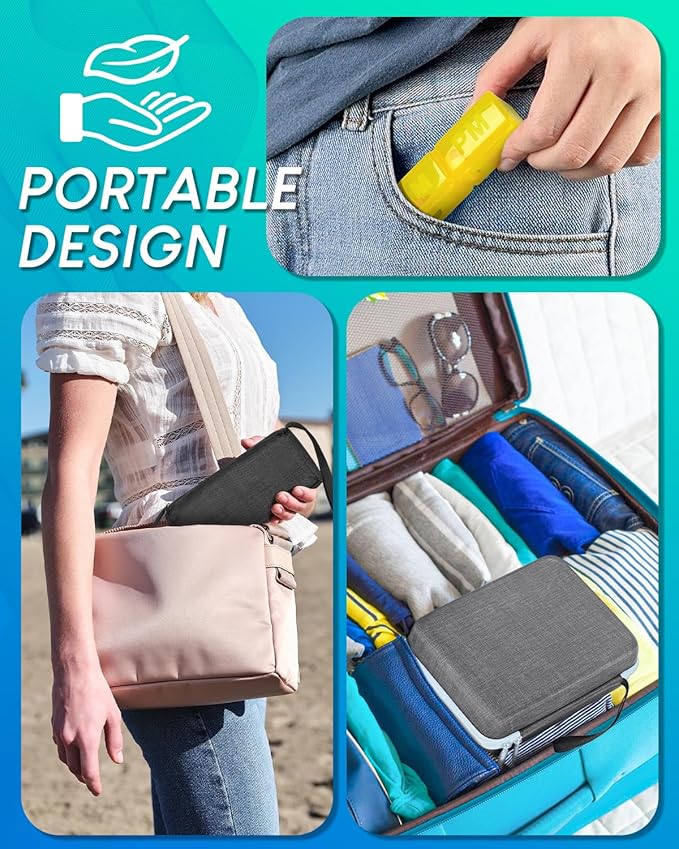 Monthly Pill Organizer 2 Times a Day with Weekly Pill Bags, Portable Hard Shell Case, Pill Cutter & Opener Pick, Monthly and Weekly Stickers for Medication Management (Blue, 2 Times a Day)