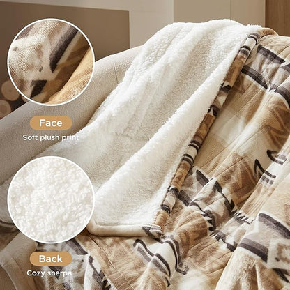 Woolrich Heated Throw Blanket with Ultra Soft Plush and Sherpa Reverse, 12 Heat Settings, Auto Shut-Off, Boho Farmhouse & English Country Gift Throw – Aztec Pattern, 50"x60"