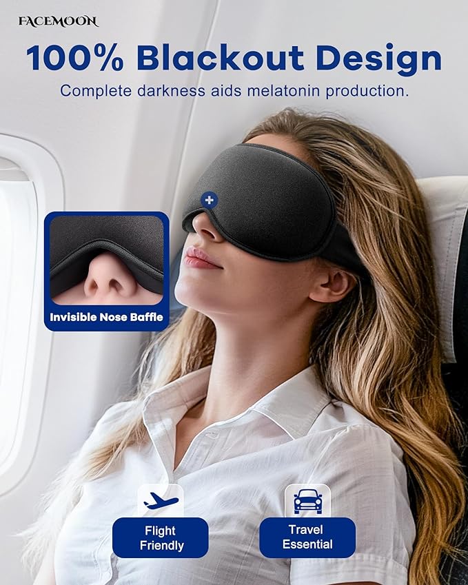 3D Weighted Cooling Gel Eye Mask – 6oz Weighted Eye Mask for Sleeping, 100% Blackout Gentle Pressure Sleep Mask, Ice Cold Gel, Eye Care, Migraine & Headache, Anxiety Relief Items for Women Men