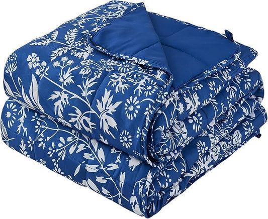 yescool Weighted Blanket for Adults (15 lbs, 60" x 80", Indigo) Cooling Heavy Blanket for Sleeping Perfect for 140-160 lbs, Queen Size Breathable Blanket with Premium Glass Bead, Machine Washable