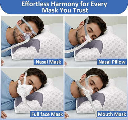IKSTAR CPAP Pillow for Side Sleeper, Sleep Apnea Pillow for Sleeping, CPAP Nasal Pillows Suit for All CPAP Masks User, Cervical Memory Foam Neck Support Pillow Relief Neck Pain for Side Back Sleepers