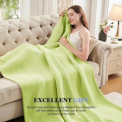 L'AGRATY Knitted Weighted Blanket - 48"x72" 20lbs Cooling Chunky Knit Heavy Blanket for Adults Braided Crochet Throw Thick Cable Yarn Knit Decorative No Beads Evenly Weighted Machine Washable