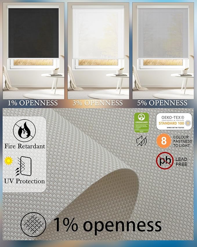 Motorized Blinds with Remote Cordless Automatic Motorized Shades Custom Blinds for Indoor Windows Smart Curtains with Alexa Google Home(Solar Beige,W65 x H72in)
