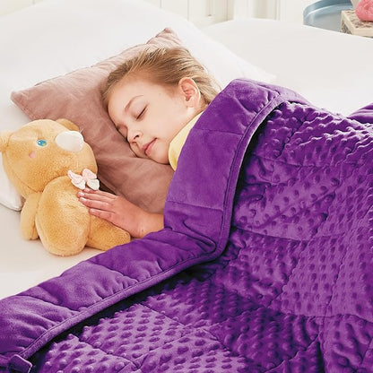 HOSUKKO Weighted Blanket - 2 lbs Purple Thciken Heavy Blanket - Small Size Breathable Blanket(19 * 21 inches, 2 lbs)