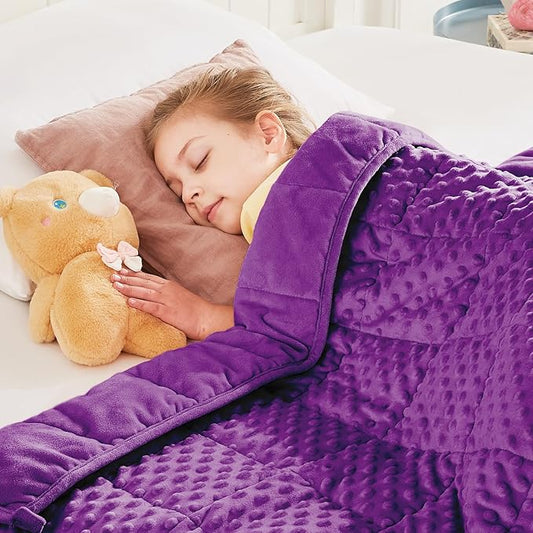 HOSUKKO Weighted Blanket - 3 lbs Purple Thciken Heavy Blanket - Small Size Breathable Blanket(20 * 30 inches, 3 lbs)