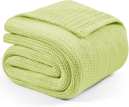L'AGRATY Knitted Weighted Blanket - 60"x80" 20lbs Cooling Chunky Knit Heavy Blanket for Adults Braided Crochet Throw Thick Cable Yarn Knit Decorative No Beads Evenly Weighted Machine Washable