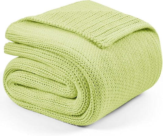 L'AGRATY Knitted Weighted Blanket - 60"x80" 20lbs Cooling Chunky Knit Heavy Blanket for Adults Braided Crochet Throw Thick Cable Yarn Knit Decorative No Beads Evenly Weighted Machine Washable